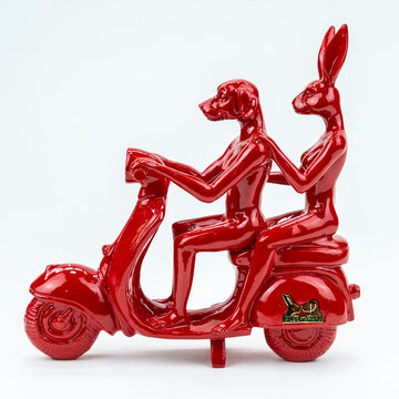Happy mini vespa riders (Resin Sculpture)