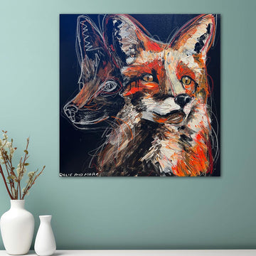 Red, the vanishing Sierra Nevada red fox (Original Painting)