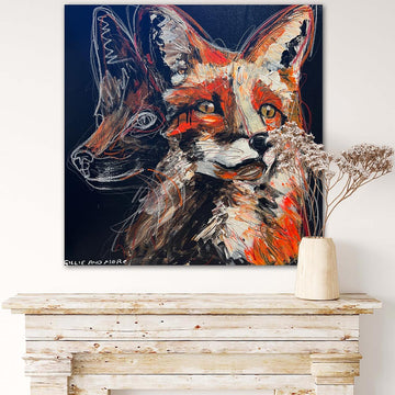 Red, the vanishing Sierra Nevada red fox (Original Painting)