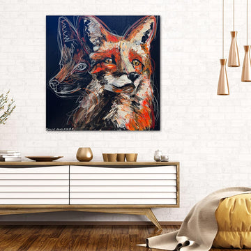 Red, the vanishing Sierra Nevada red fox (Original Painting)