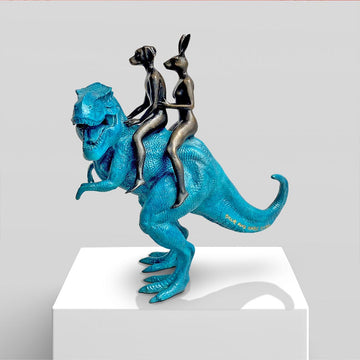 The Big T-Rex Riders (Bronze Sculpture)