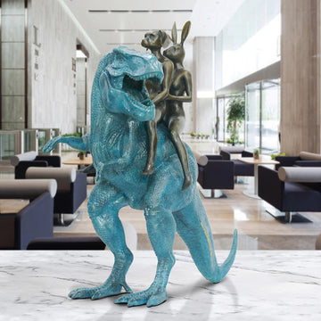 The Big T-Rex Riders on a Mission (Bronze Sculpture)