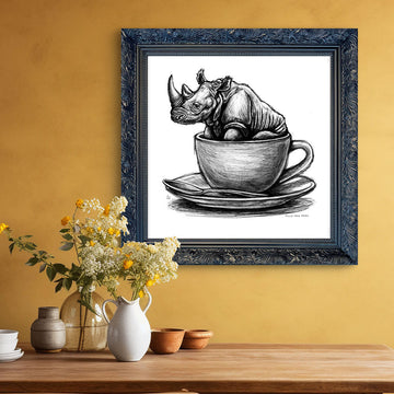A Study for Rhino in a Cup (Giclee Canvas Print)
