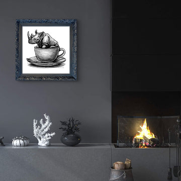A Study for Rhino in a Cup (Giclee Canvas Print)
