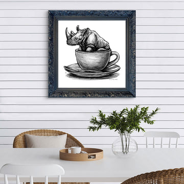 A Study for Rhino in a Cup (Giclee Canvas Print)
