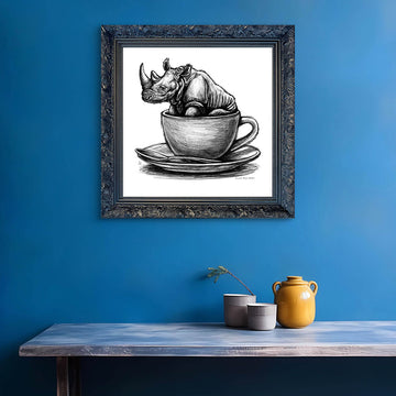 A Study for Rhino in a Cup (Giclee Canvas Print)