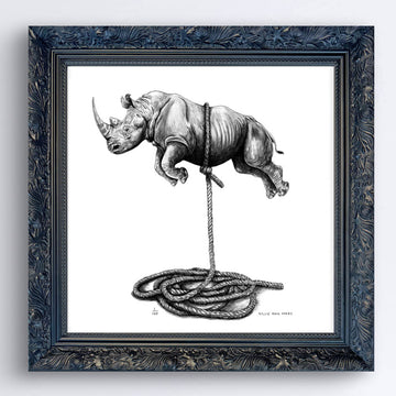 A Study For Rhino on a Rope (Giclee Canvas Print)