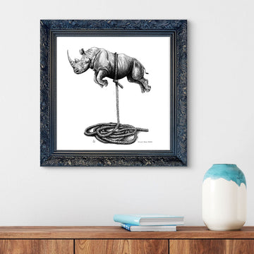 A Study For Rhino on a Rope (Giclee Canvas Print)