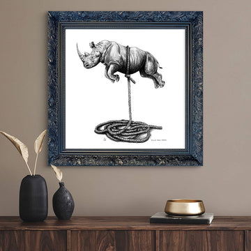A Study For Rhino on a Rope (Giclee Canvas Print)