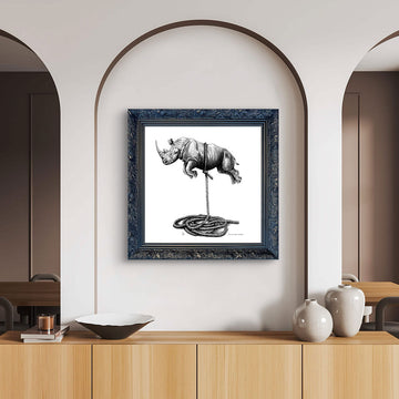 A Study For Rhino on a Rope (Giclee Canvas Print)