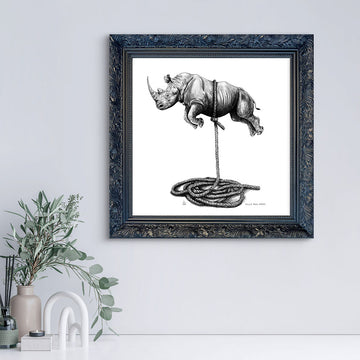 A Study For Rhino on a Rope (Giclee Canvas Print)
