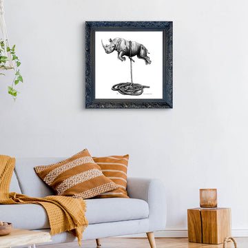A Study For Rhino on a Rope (Giclee Canvas Print)