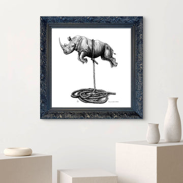 A Study For Rhino on a Rope (Giclee Canvas Print)
