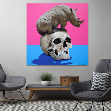 The Rhino's Final Stand (Original Painting)