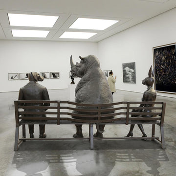 The White Rhino Bench of Friendship (Bronze Sculpture)