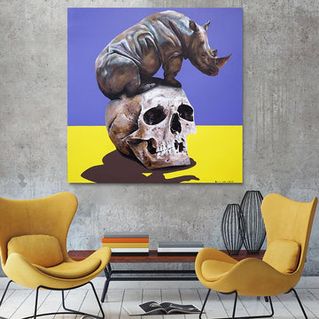 Rhino Skull (Original Painting)