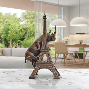 The Rhino Loved the Eiffel Tower (Bronze Sculpture, Small)