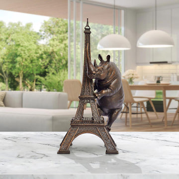 The Rhino Loved the Eiffel Tower (Bronze Sculpture, Small)