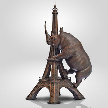 The Big Rhino Loved the Eiffel Tower (Bronze Sculpture)