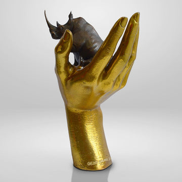 A Rhino in the Hand (Bronze Sculpture, Small)