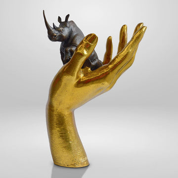 A Rhino in the Hand (Bronze Sculpture, Small)