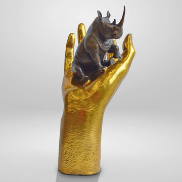A Rhino in the Hand (Bronze Sculpture, Small)