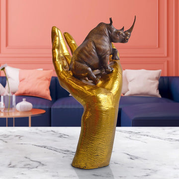 A Rhino in the Hand (Bronze Sculpture, Small)