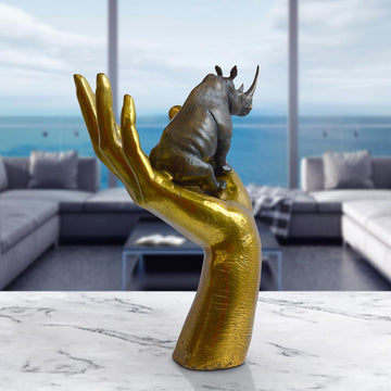 A Rhino in the Hand (Bronze Sculpture, Small)