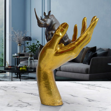 A Rhino in the Hand (Bronze Sculpture, Small)
