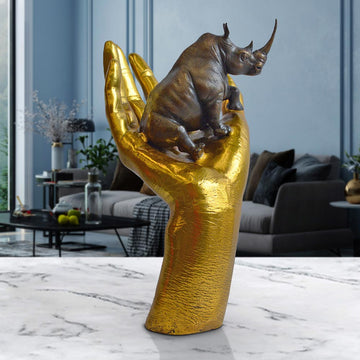 A Rhino in the Hand (Bronze Sculpture, Small)