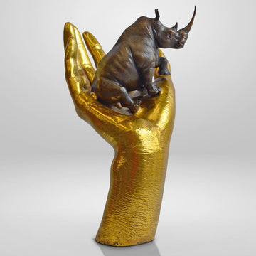 A Rhino in the Hand (Bronze Sculpture, Small)