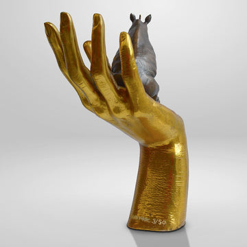 A Rhino in the Hand (Bronze Sculpture, Small)