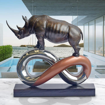Rhino to Infinity and Beyond (Bronze Sculpture)