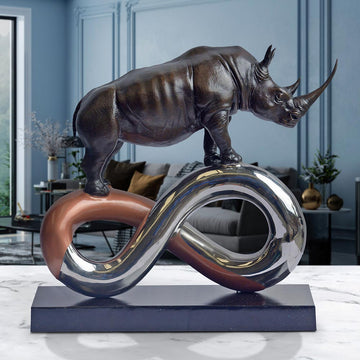 Rhino to Infinity and Beyond (Bronze Sculpture)