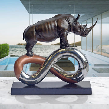 Rhino to Infinity and Beyond (Bronze Sculpture)