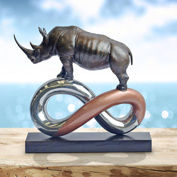 Rhino to Infinity and Beyond (Bronze Sculpture)