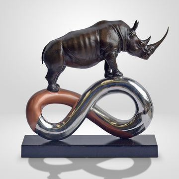 Rhino to Infinity and Beyond (Bronze Sculpture)