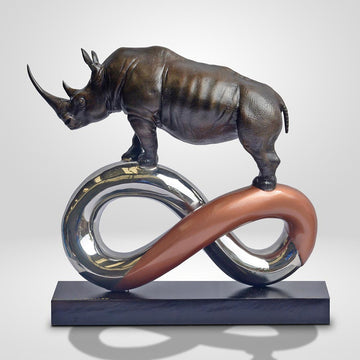 Rhino to Infinity and Beyond (Bronze Sculpture)