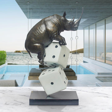 Luck of the Rhino (Bronze Sculpture)