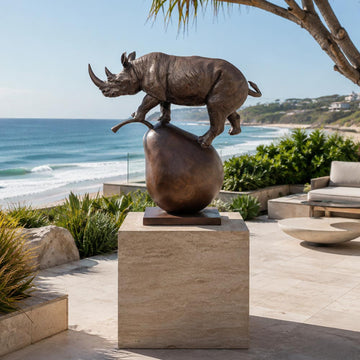 The Rhino and the Pear (Bronze Sculpture, Mid-Size)