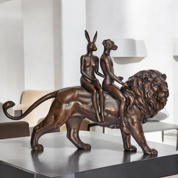 Lion Riders on a Mission (Bronze Sculpture, Small)