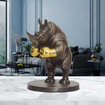 Rhino Warrior (Bronze Sculpture, Small)
