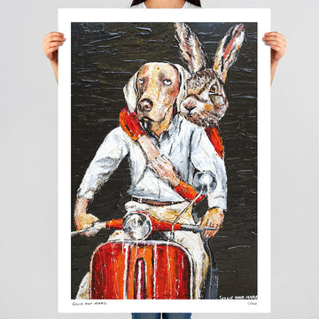 Riding Along the Via del Corso in Search of Giorgio Armani (Print)