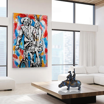 They Were Happy Hippo Riders (Bronze Sculpture)