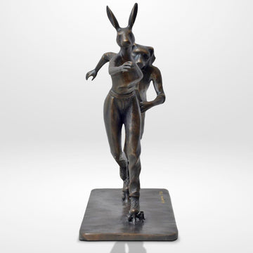 Roller Skaters in Love (Bronze Sculpture, Miniature)