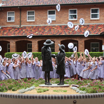 School Children Standing (Bronze Sculpture)