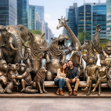 Sitting Together with the Wild (Bronze Sculpture)