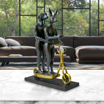 They Zig-Zagged in Harmony (Bronze Sculpture, Miniature Collection)