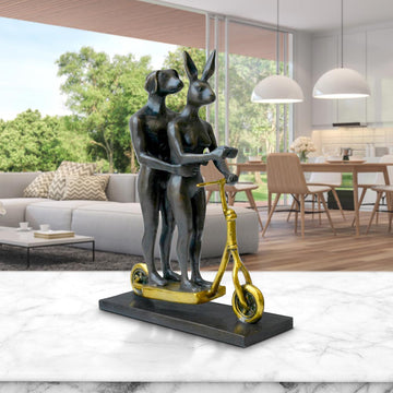 They Zig-Zagged in Harmony (Bronze Sculpture, Miniature Collection)