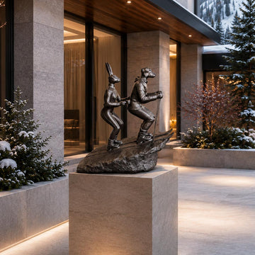 The Ski Lovers in Love (Bronze Sculpture, Mid-Size)